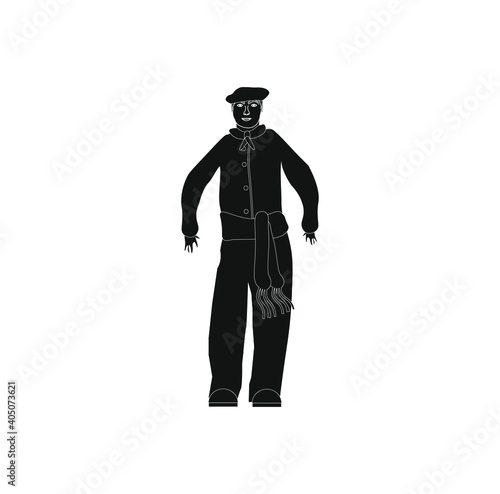 man dressed in the typical Pamplona costume at San Fermin festivities