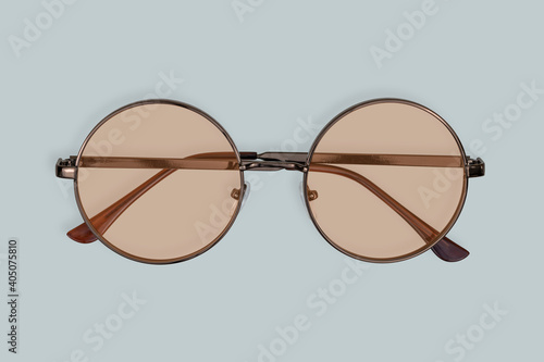 Glasses for improving vision on a gray background.