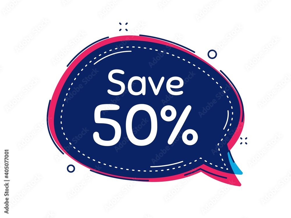Save 50 percent off. Thought bubble vector banner. Sale Discount offer price sign. Special offer symbol. Dialogue or thought speech balloon shape. Discount chat think speech bubble. Vector Save 50 percent off. Thought bubble vector banner. Sale Discount offer price sign. Special offer symbol. Dialogue or thought speech balloon shape. Discount chat think speech bubble. Vector
