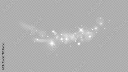 Snow and wind on a transparent background. Winter and snow.Vector photo