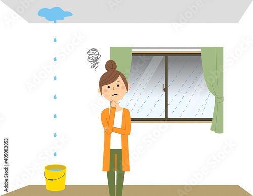 雨漏り　大雨