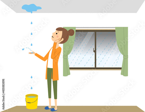 雨漏り　大雨