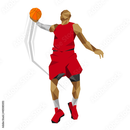Basketball pose vector set design cube style