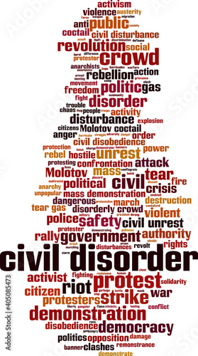 Civil disorder word cloud