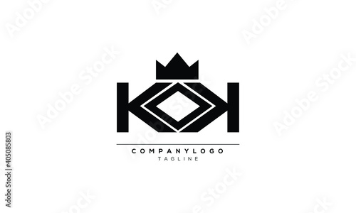 KOK OKK KKO CROWN Abstract initial monogram letter alphabet logo design