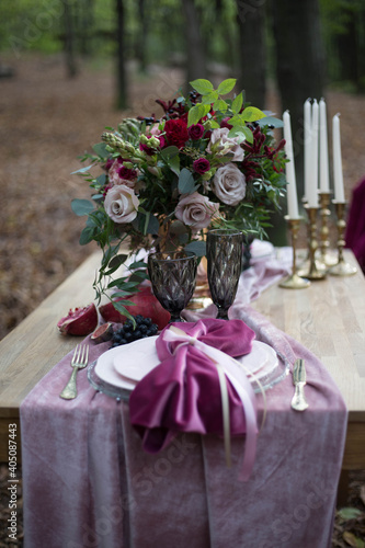 wedding bouquet on the table