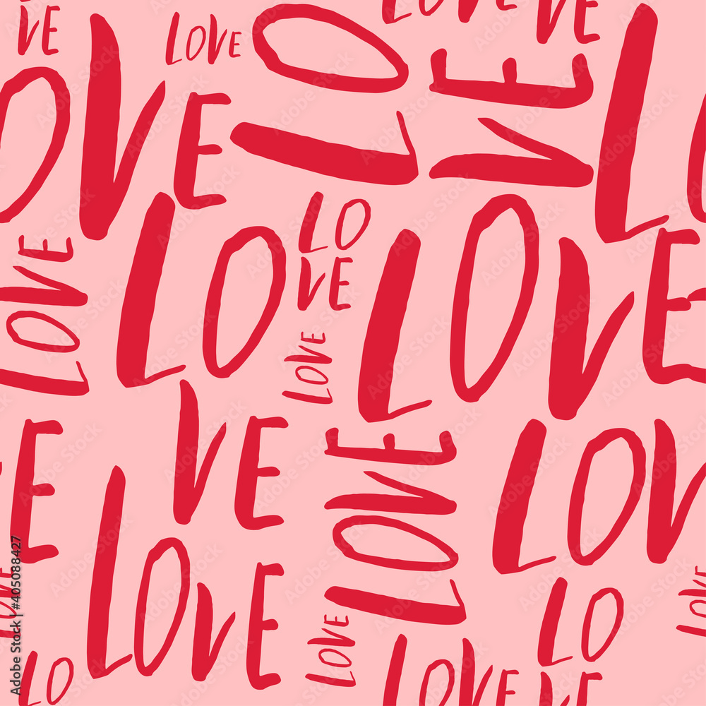 Seamless pattern with hand drawn word Love. Seamless pattern with hand drawn word Love.