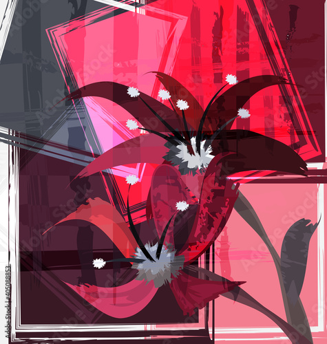 red gray colored background image abstract image of flowers