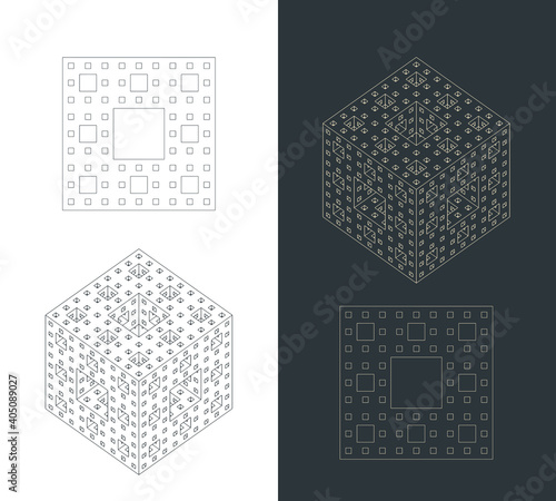 Fractal cube drawings