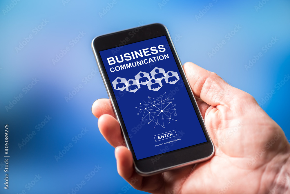 Business communication concept on a smartphone Business communication concept on a smartphone