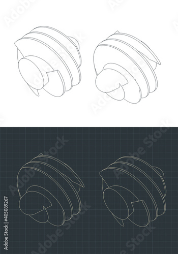 Helical Inducer isometric drawings