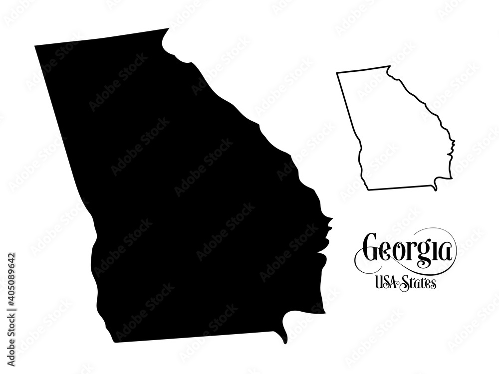 Map of The United States of America (USA) State of Georgia