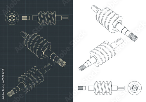 Spiral feed screw drawings