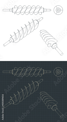 Spiral screw drawings