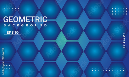 Illustration vector graphic of colorful polygonal blue gradient geometric background. Perfect for copybook brochures, school books, Notebook paper, book, magazine template.