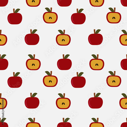 Apple vector ilustration seamless pattern.Great for wrapping paper,scrapbooking,textile,fabric print.eps10.
