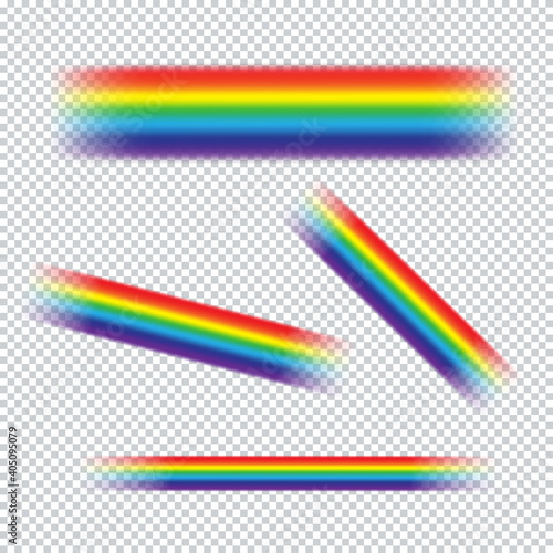Colorful realistic multicolored rainbow on transparent background. Natural ar...