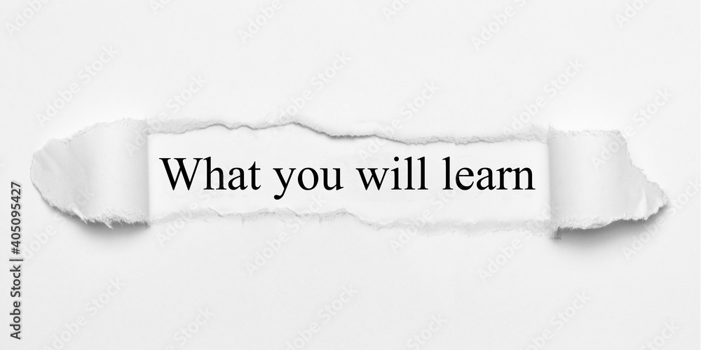 Obraz premium What you will learn