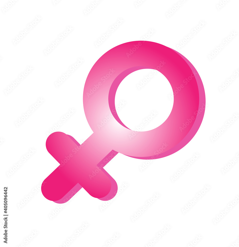 Female gender symbol pink vector icon in flat style Female gender symbol pink vector icon in flat style