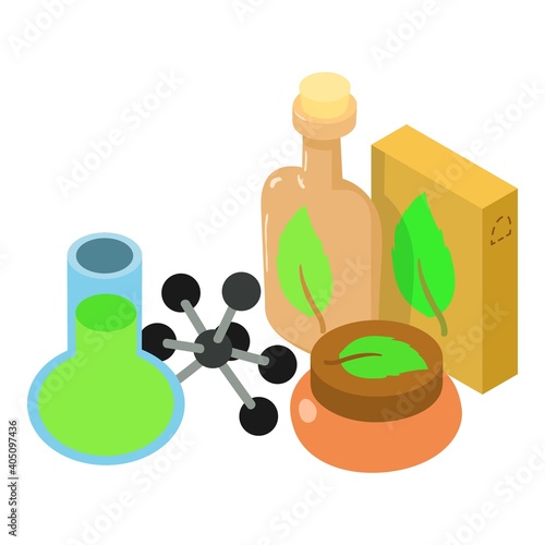 Organic cosmetics icon. Isometric illustration of organic cosmetics vector icon for web