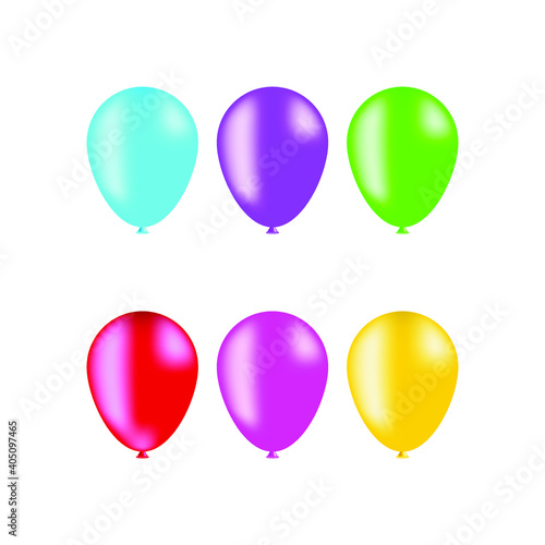 a set of balloon illustrations for greeting card decoration, for background templates