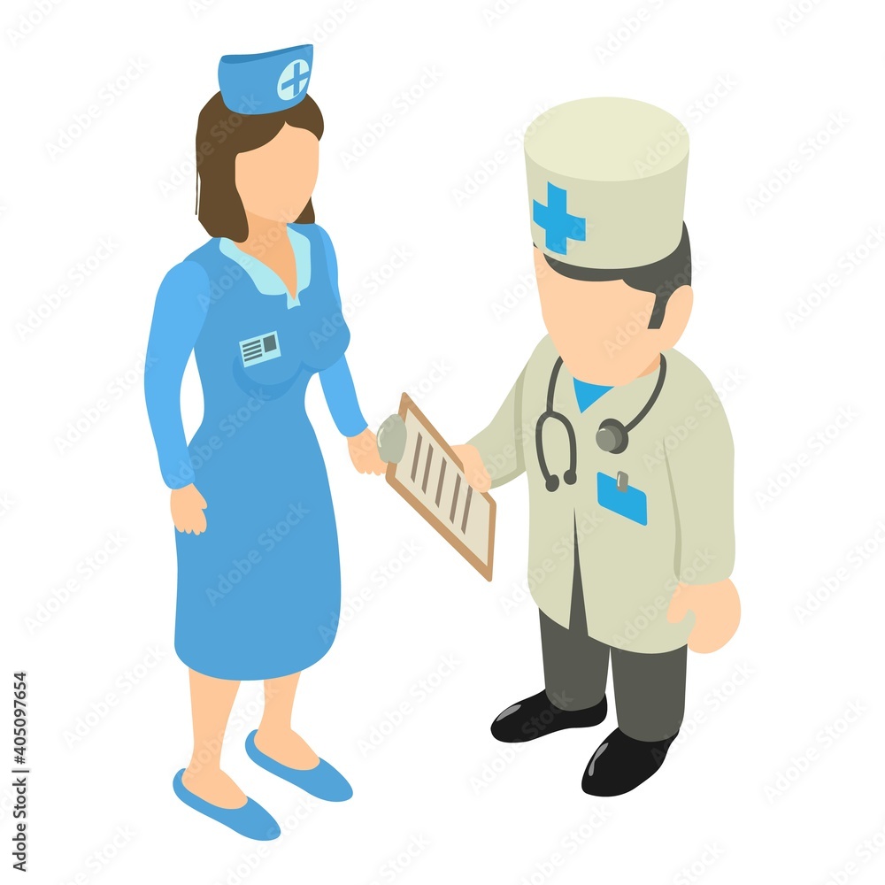 Medical staff icon. Isometric illustration of medical staff vector icon for web Medical staff icon. Isometric illustration of medical staff vector icon for web