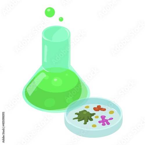 Microbiological analysis icon. Isometric illustration of microbiological analysis vector icon for web