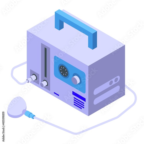 Lung ventilator icon. Isometric of lung ventilator vector icon for web design isolated on white background