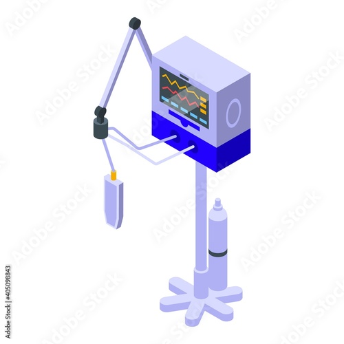 Icu ventilator icon. Isometric of icu ventilator vector icon for web design isolated on white background