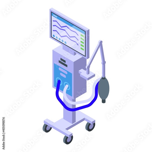 Patient ventilator icon. Isometric of patient ventilator vector icon for web design isolated on white background
