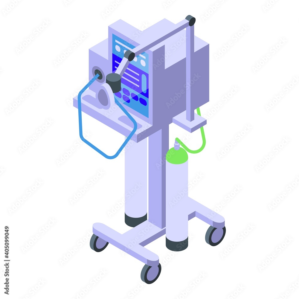 Medical ventilator machine icon. Isometric of medical ventilator machine vector icon for web design isolated on white background Medical ventilator machine icon. Isometric of medical ventilator machine vector icon for web design isolated on white background