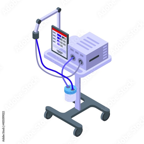 Intensive care ventilator icon. Isometric of intensive care ventilator vector icon for web design isolated on white background