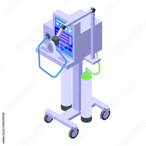 Medical ventilator machine icon. Isometric of medical ventilator machine vector icon for web design isolated on white background