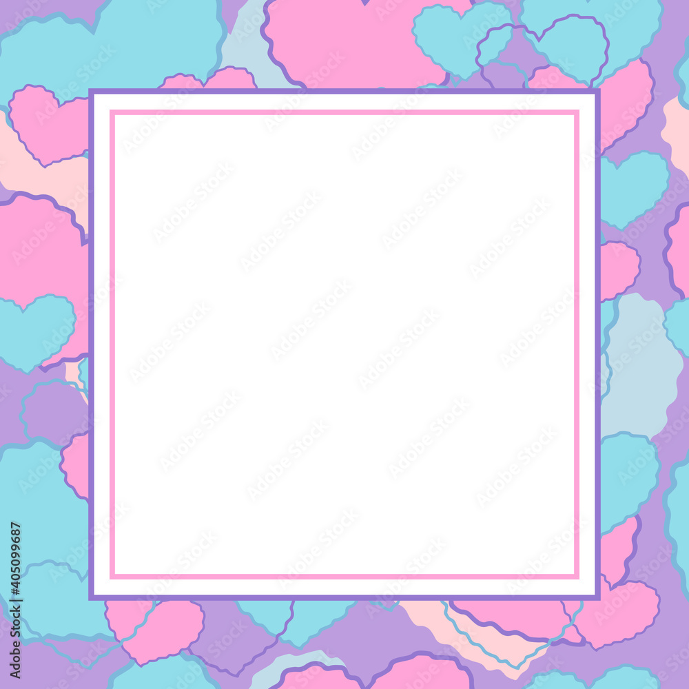 square Greeting card template with heart