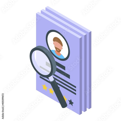 Search resume icon. Isometric of search resume vector icon for web design isolated on white background