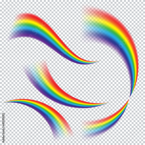 Colorful realistic multicolored rainbow on transparent background. Natural ar...