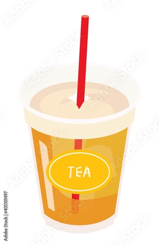 カフェのアイスティーのイラスト