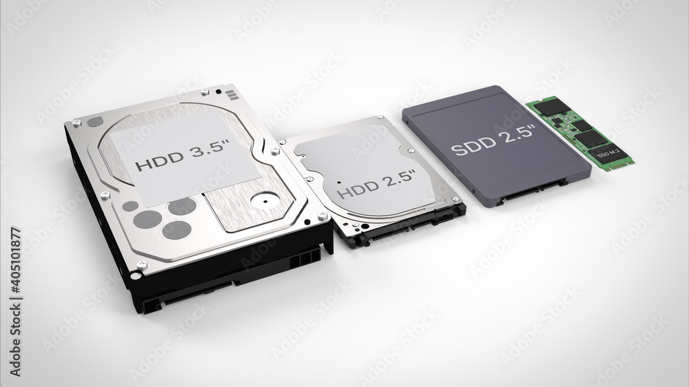 ssd hdd m.2 m2 3.5" 2.5" inch Stock Photo | Adobe Stock