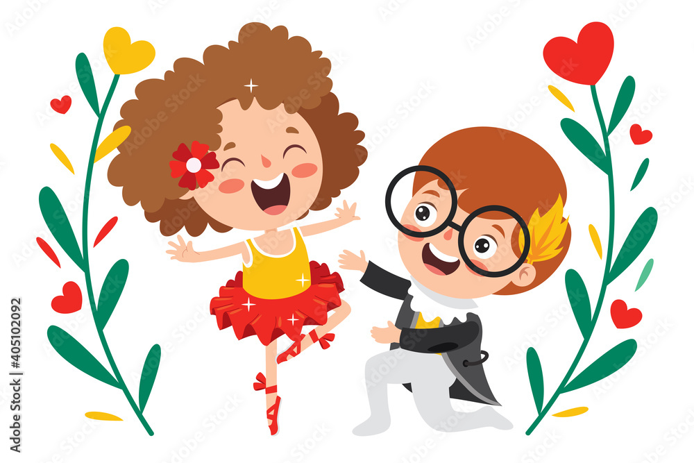 Love Concept With Cartoon Character Love Concept With Cartoon Character