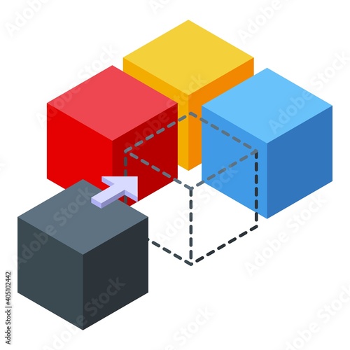 Cube solution icon. Isometric of cube solution vector icon for web design isolated on white background