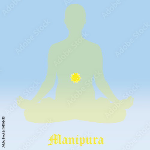 Manipura Chakra symbol vector illustration.