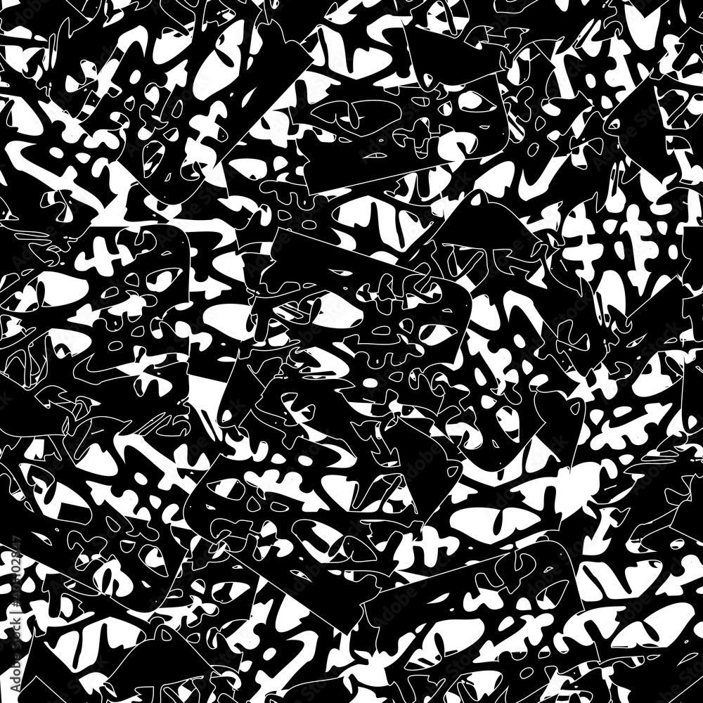 Seamless black and white abstract pattern. Grunge background monochrome repeating Seamless black and white abstract pattern. Grunge background monochrome repeating