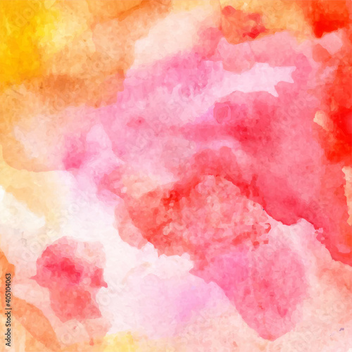 vector abstract bright red, orange, yellow, pink watercolor background for design greeting cards and invitations of wedding, birthday, Valentine s Day, mother s day and other seasonal holiday