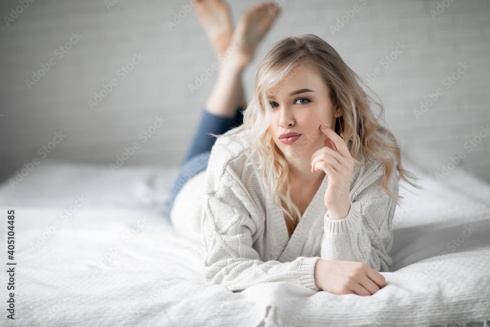 Portrait of a happy young woman at home Portrait of a happy young woman at home