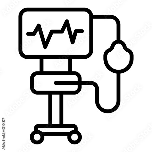 Virus ventilator medical machine icon. Outline virus ventilator medical machine vector icon for web design isolated on white background