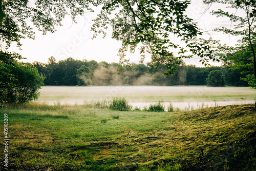 Branitzer Park in Cottbus, Germany, in the early morning hours photo