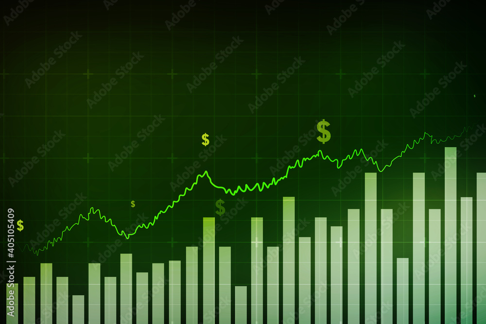 2d rendering Stock market online business concept. business Graph 2d rendering Stock market online business concept. business Graph