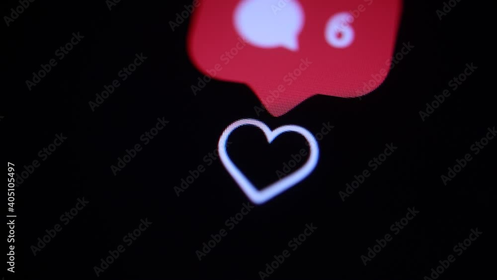 Social media notification icon on smartphone screen. Social media notification icon on smartphone screen.