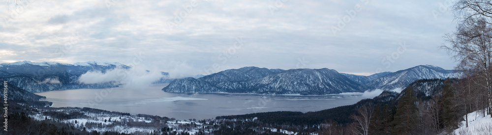 Teletskoye lake in winter, Altai, Russia