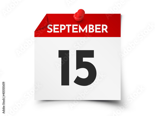 September 15 day calendar